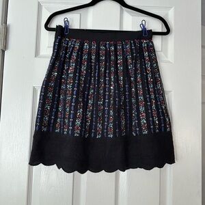 Club Monaco Black Beaded Mini Skirt with Lace size 4